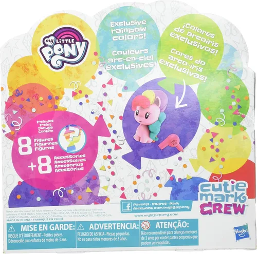 Vista 2 de My Little Pony Toy Cutie Mark Crew Confeti Party Countdown Coleccionable, paquete de 8 con 14 sorpresas