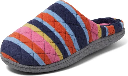 Vista 12 de Dearfoams - Pantuflas de espuma viscoelástica para mujer Leslie Terry con anchos amplios para interiores Paradise Pink Terry