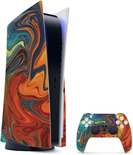 Vista 46 de MightySkins - Skin para juegos para PS5 / Playstation 5 Bundle – Mármol ámbar Envoltura protectora de vid Fácil de aplicar y cambiar