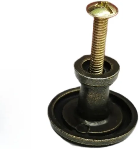 Vista 6 de Pomo rústico de bronce antiguo de 1.1 pulgadas (1.063 in) de diámetro, pomo americano, perilla de armario para puerta de cocina (1)