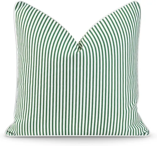 Vista 11 de Hofdeco Premium Coastal Hampton Style Funda de Almohada Lumbar para Patio Interior y Exterior Solamente, 12"x20" Resistente al Agua para Patio