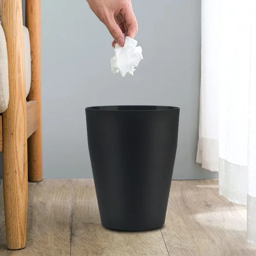 Vista 5 de Cubo de basura pequeño de 1.5 galones, cubo de basura pequeño redondo para baño, dormitorio, cocina, encimera debajo del fregadero