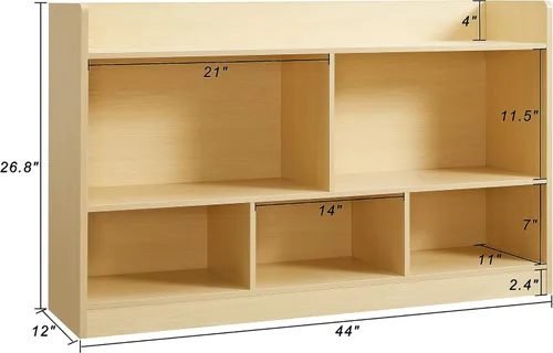 Vista 3 de Organizador de almacenamiento de juguetes para niños, estantería de 5 secciones para organizar libros, juguetes, armario de almacenamiento