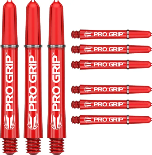 Vista 12 de Target Darts Pro Grip Shafts – Set of 9 3 Sizes (Short, Intermediate, Medium), 12 Colours Dart Stems, Professional Darts Accessories, 2BA Shaft