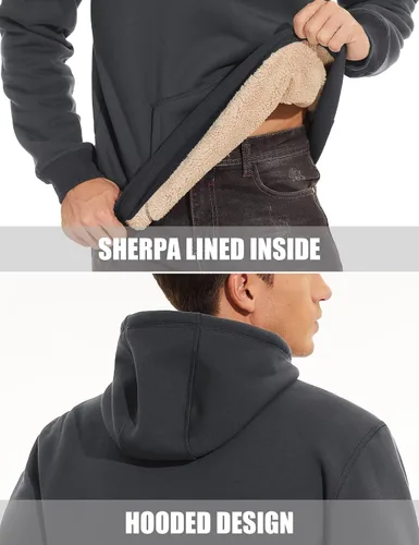 Vista 5 de MAGCOMSEN Sudadera con capucha de forro polar Sherpa para hombre