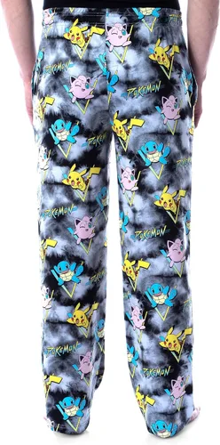 Vista 2 de Pokémon Pikachu Squirtle and Jigglypuff Tie Dye - Pantalones de pijama para adultos