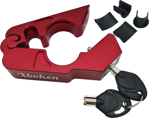 Vista 4 de Xboken - Cerradura de motocicleta antirrobo, resistente, cerraduras de seguridad ajustables para manillar del acelerador y freno, cerraduras