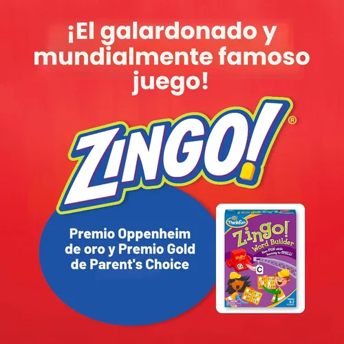 Vista 2 de ThinkFun 7706-T Zingo Word Builder Juego de Lectura Temprana - Juego Premiado para Prelectores y Lectores Tempranos