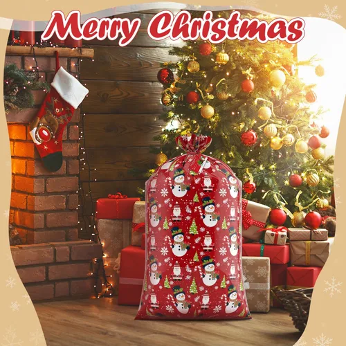 Vista 6 de M-sorflly Bolsas de regalo de Navidad extra grandes para regalos, 1 unidad de 36×60 pulgadas, bolsa de regalo gigante de Navidad para regalos