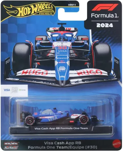 Vista 5 de Hot Wheels Premium F1 2024 Coches fundidos a presión, juego de 4