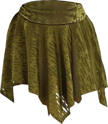 Vista 3 de Green Woodland Fairy Skirt - Adulto Plus, 1 unidad, malla duradera y poliéster, diseño adorable y encantador, perfecta para eventos temáticos