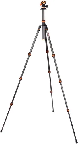 Vista 4 de 3 Legged Thing Punks Billy 2.0 - Trípode de fibra de carbono para viajes, compacto y ajustable, con tres patas desmontables, color cobre/negro
