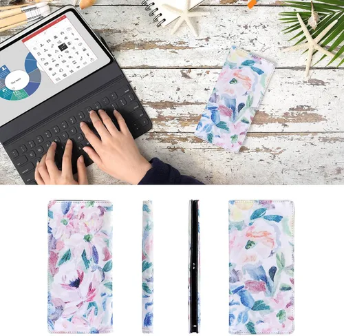 Vista 152 de HUA ANGEL Billetera ultra delgada para mujer, con bloqueo RFID, tarjetero de crédito, plegable, largo, hebilla magnética, billete para mujer, Owl