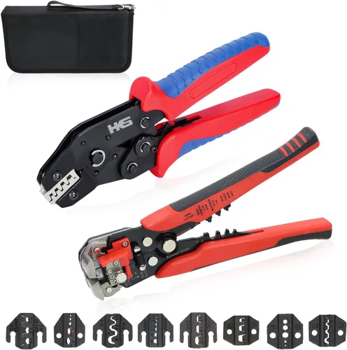 Vista 7 de HKS Herramienta de Engaste para Manguitos, Terminales de Virola y Extremo de Cable de Pin - Engastadoras de Cables con Trinquete - AWG 3-1/0
