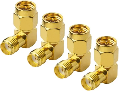 Vista 7 de Adaptador SMA macho a hembra de ángulo recto de 90 grados, 50 ohmios Paquete de 2 piezas