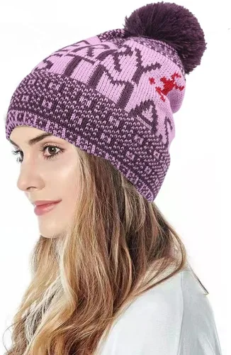 Vista 2 de Gorro de punto grueso suave y cálido para mujer y hombre, para otoño e invierno