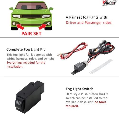 Vista 4 de Para 2015-2016 Subaru Impreza luces antiniebla transparente+kit de cableado Kit de interruptor Kit completo