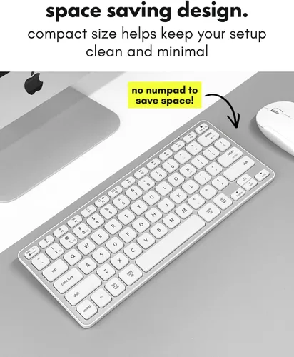 Vista 3 de Teclado Inalámbrico Bluetooth Macally para Mac - Conectividad Premium para Múltiples Dispositivos - Teclado Apple Compatible para MacBook Pro/Air