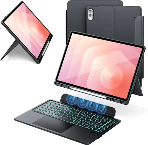 Vista 12 de Funda de teclado desmontable magnética para Samsung Galaxy Tab S6 Lite de 10,4 pulgadas 7Color Backlit Bluetooth Trackpad Keyboard
