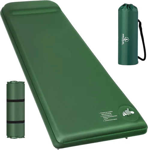 Vista 9 de Wevelel Memory Sleeping Pad, 3.1" Ultra-Thick Foam Sleeping Mats for Camping, Easy Inflate&Deflate,9.5 R-Value Insulated Camping Mattress Pad with