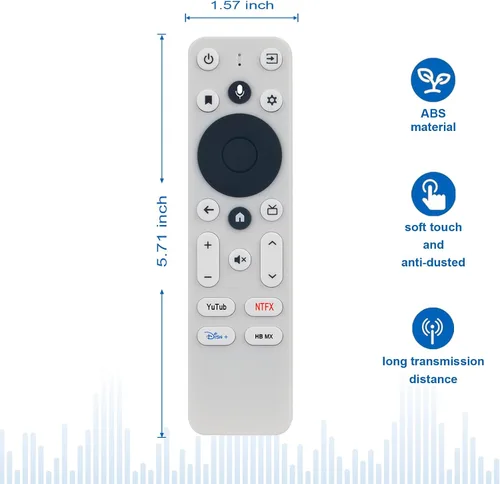 Vista 7 de Reemplazo de control remoto de voz compatible con Onn Android TV FHD 4K UHD GEN 2 Stre-Aming Stick Box, y funciona para MECOOL MK2 Smart Box