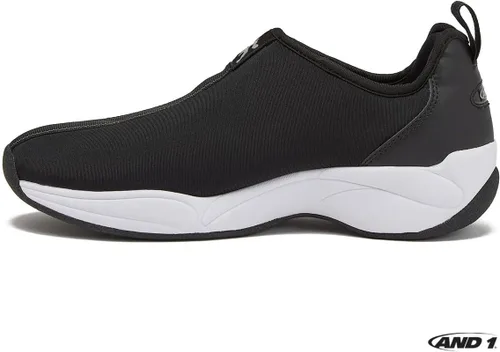 Vista 3 de AND1 Too Chillin - Zapatos sin cordones para hombre, zapatos de baloncesto retro fuera de la cancha para hombre, talla 7-16, negro, blanco, azul