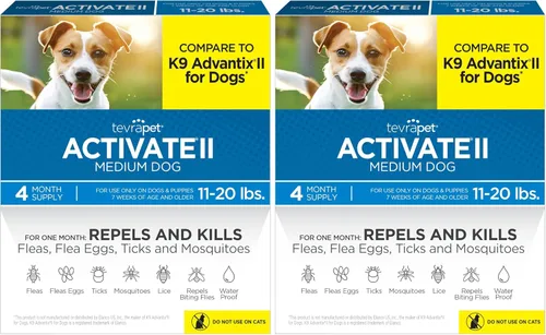 Vista 9 de TevraPet Activate II Prevención de pulgas y garrapatas para perros, 4 unidades, perros pequeños de 4 a 10 libras, gotas tópicas, tratamiento