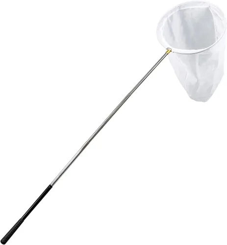 Vista 8 de RESTCLOUD Red profesional para insectos y mariposas con anillo de 14 pulgadas, profundidad neta de 26 pulgadas, mango telescópico de 59 pulgadas que