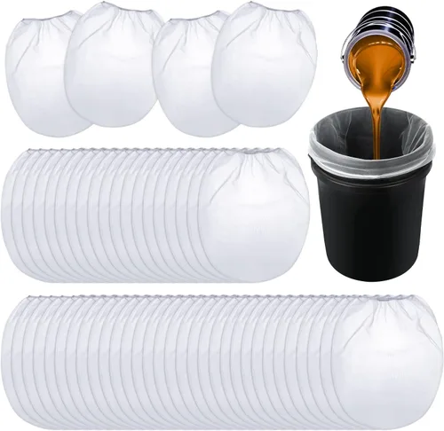 Vista 12 de Patelai 5 bolsas de colador de pintura de 5 galones de malla fina regular/coladores elásticos para uso con pulverizadores de pintura (blanco)