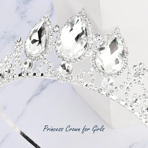 Vista 22 de CIEHER Rapunzel - Corona de princesa para niñas, diadema multicolor para fiesta de cumpleaños, cosplay de sirena