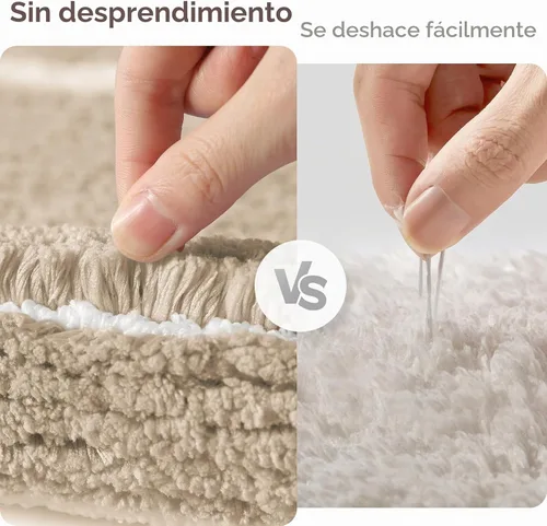 Vista 6 de HOMEIDEAS Juego de 2 alfombras de baño beige de 20 x 32 pulgadas + 16 x 24 pulgadas