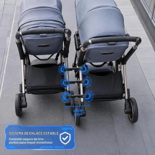 Vista 7 de Totority Conector de cochecito de bebé, 3 piezas, conector universal para carrito de bebé, para gemelos, universal, se adapta al paraguas para uso