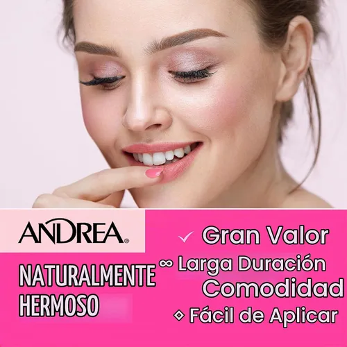 Vista 4 de Andrea, 5-of-a-Kind #21, pestañas postizas, aspecto natural, negro, 5 pares