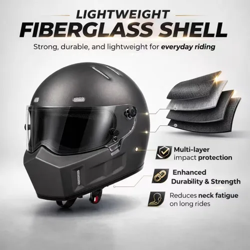 Vista 2 de CRG - Casco de motocross de cara completa para motocicleta de calle, de fibra de vidrio, certificado por DOT, casco de tamaño extra grande Gris