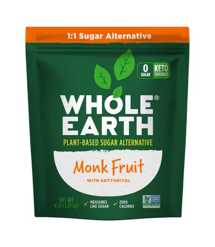 Vista 10 de Alternativa de azúcar a base de plantas Whole Earth, eritritol y fruta de monje, frasco de 9.8oz