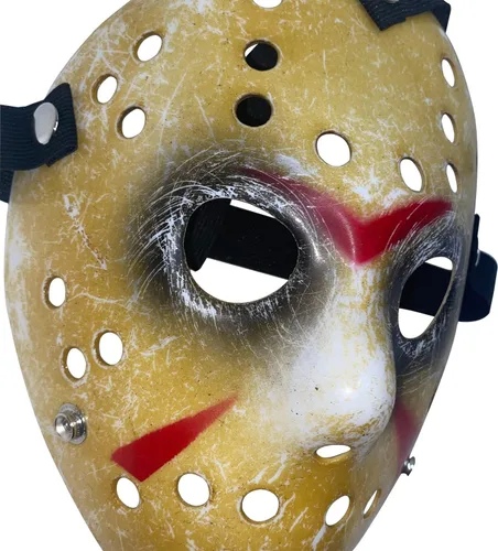 Vista 5 de Máscara de hockey de terror para Halloween, cosplay, mascarada, máscara de disfraz de Navidad con correas ajustables
