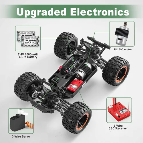 Vista 4 de HAIBOXING Coches RC 16889, Coche de control remoto 1:16 para adultos, camiones RC de alta velocidad 36km/h RTR RC Crawler 2.4G todo terreno