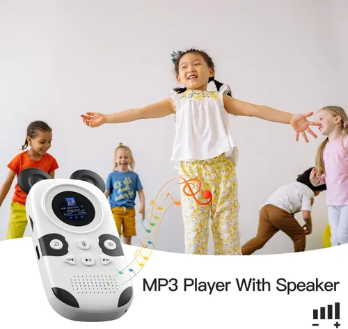Vista 4 de RUIZU Reproductor MP3 de 64GB para Niños, Reproductor de Música Portátil Lindo Panda MP3, Reproductor MP3 para Niños con Bluetooth 5.3, Altavoz