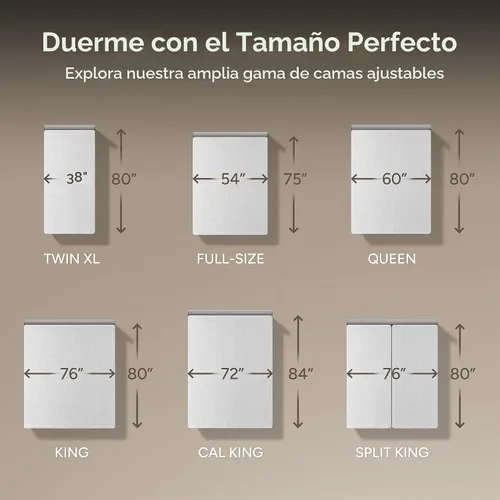 Vista 2 de Base de cama ajustable inteligente con doble masaje eléctrico - USB, luz debajo de la cama, gravedad cero, control de aplicación, inclinación