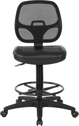 Vista 4 de Silla con respaldo de malla de lujo con pie ajustable, Metal, Multicolor