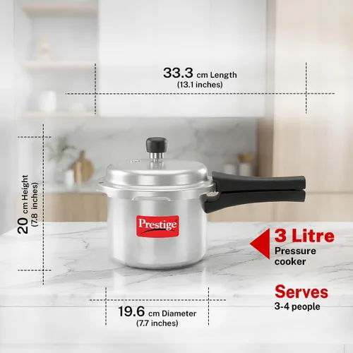 Vista 3 de Ollas a presión de aluminio Prestige Popular, Plateado