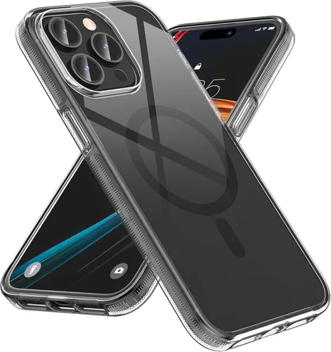 Vista 25 de MILPROX Compatible con iPhone 16 Pro Funda – con protector de pantalla – Compatible con MagSafe – Diseño magnético claro transparente – Que no se