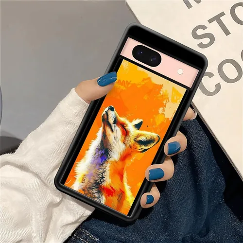 Vista 1436 de Compatible con Google Pixel 4A 5G Mobile Case Creative Acrylic Panel trasero Silicona Protección Grip especialmente diseñado para Google Pixel 4A 5G