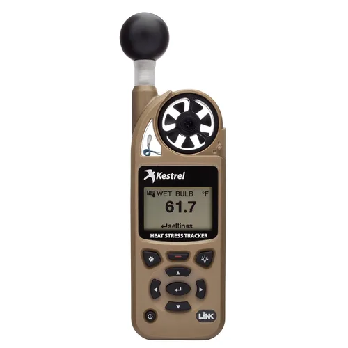 Vista 11 de Kestrel 5400 Heat Stress Tracker Pro con eslabón, brújula y soporte de paleta, naranja