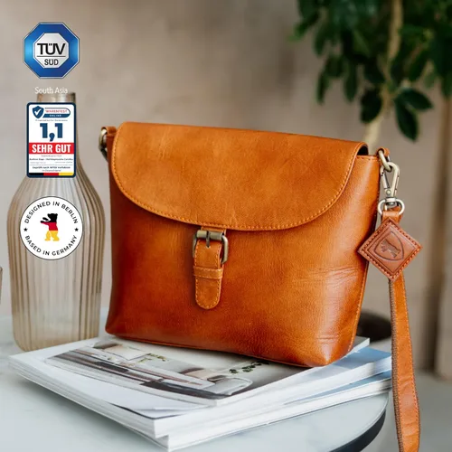 Vista 3 de BERLINER BAGS Bolso bandolera de cuero genuino vintage Catalina, bolso bandolera pequeño para mujer