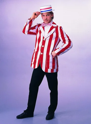 Vista 2 de Rubie's Costume Co. - Blazer para hombre, talla S (34-36), color rojo y blanco, multicolor, Varios