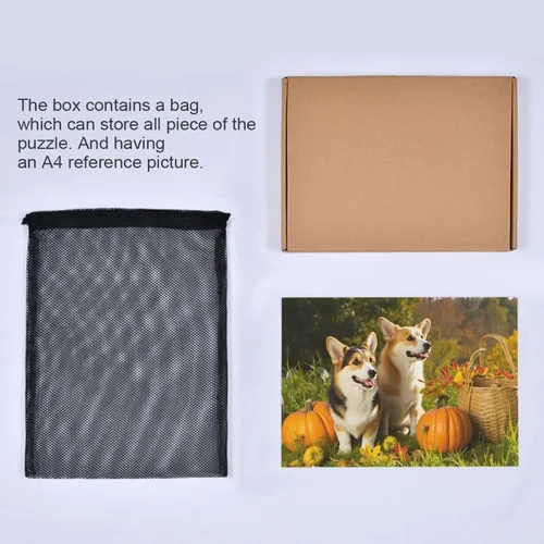 Vista 6 de Rompecabezas de perro Welsh Corgi Pembroke de 500 piezas para adolescentes y adultos, 20.5 x 14.9 pulgadas