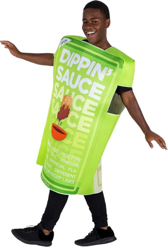 Vista 2 de Disfraz de salsa de inmersión para Halloween divertidos trajes de comida rápida de talla única para adultos