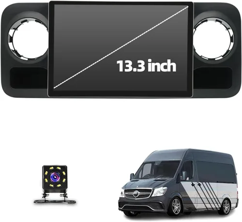 Vista 8 de Estéreo de coche Android para Mercedes-Benz Sprinter (2018-2022), soporte de radio de coche con pantalla dividida SWC BT de 13.3 pulgadas, unidad