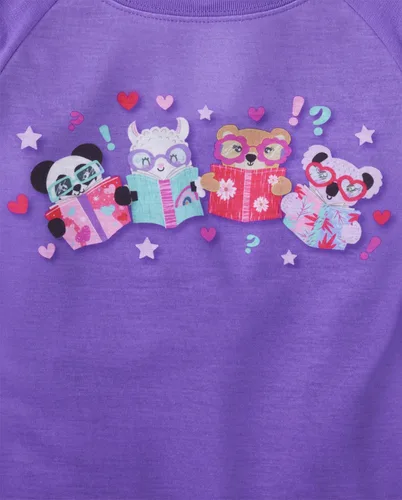 Vista 2 de The Children's Place Girls' Long Sleeve Top and Pants 2 Piece Pajama Set